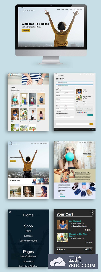 好用的WordPress商业网站主题模板 Finesse WooCommerce WordPress Theme
