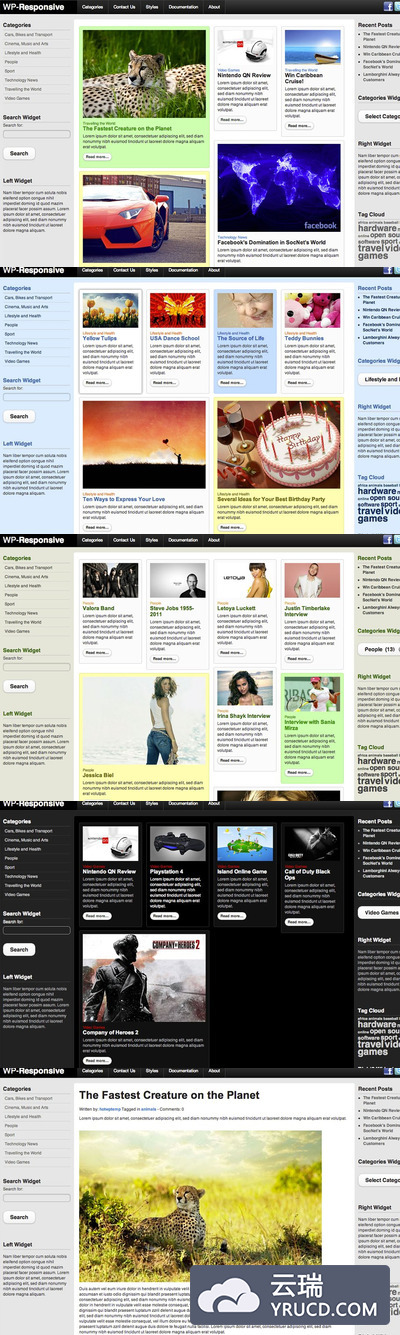 热门资讯类响应式网页WordPress模板 Hot Responsive