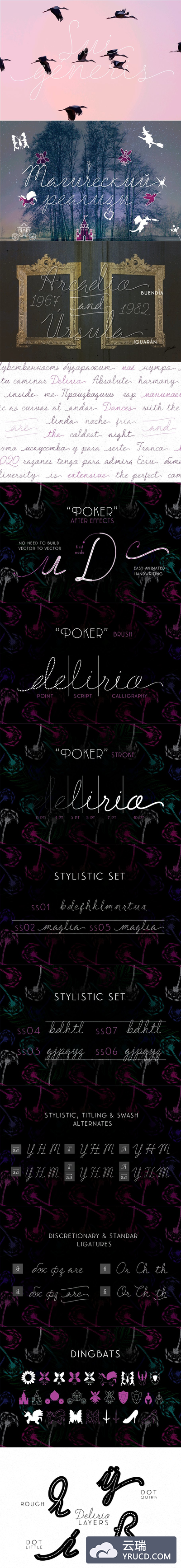 纤细的手写英文字体 Delirio DemoFree link in description