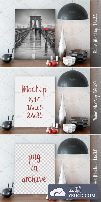 室内无边油画画框样机 Interior Frame Mockup - 04 (1 PSD)