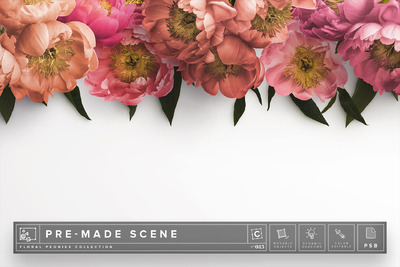 花卉广告场景设计素材 Floral Peonies Mockup Scene #013