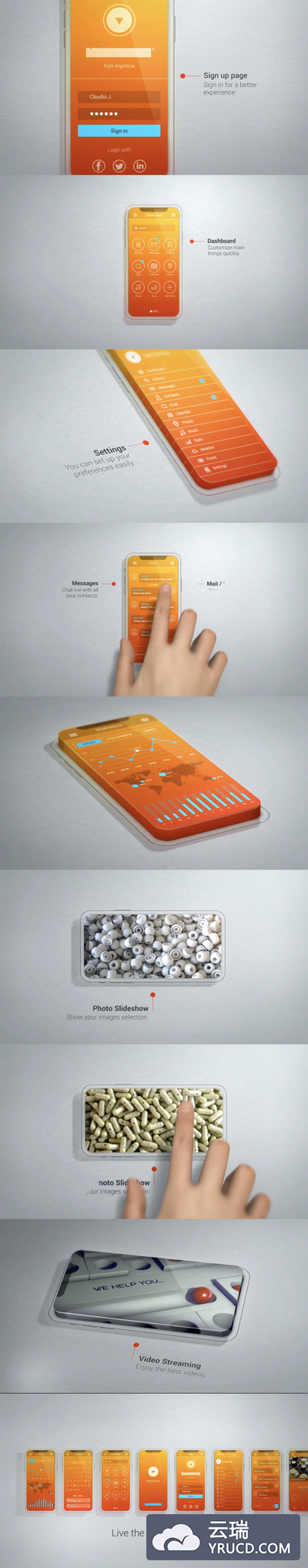 酷炫前卫的iPhone X APP创意设计展示视频AE模板[AEP]