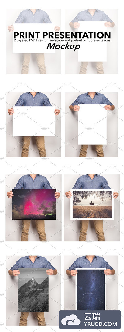 海报艺术作品设计展示样机 Artwork Presentation Mockup Male