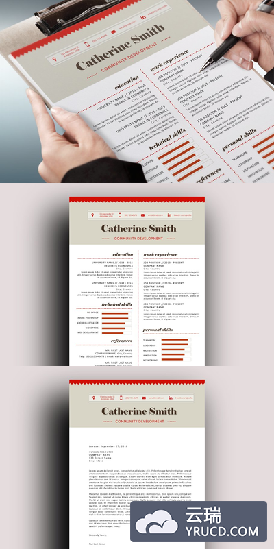 现代简历模板 Charted modern resume template