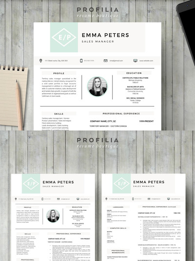 专业设计的简历模板 Word Resume & Cover letter Template