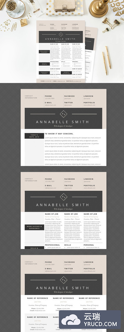 优雅的简历模板包 Elegant Resume Template Package
