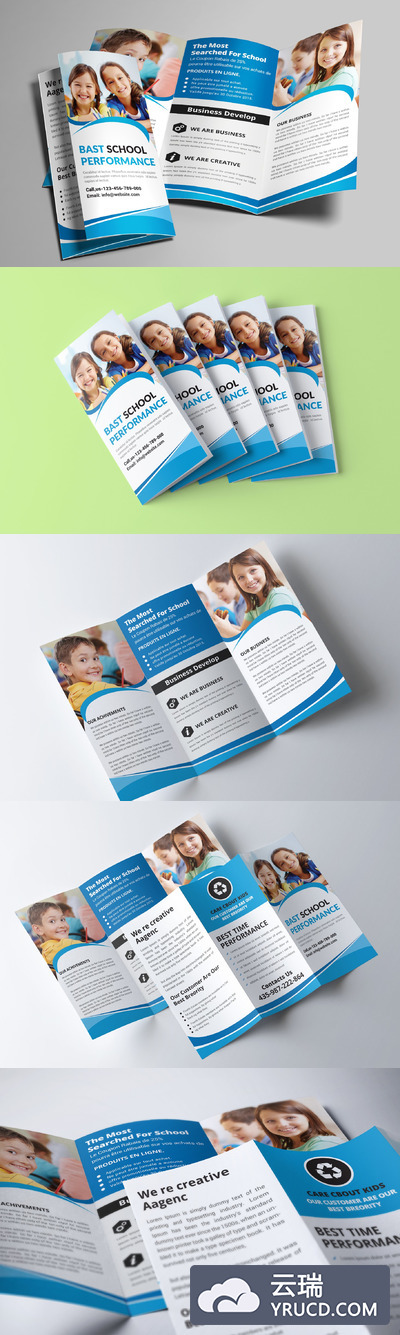 小学相关宣传三折页模板 Junior School Trifold Brochures