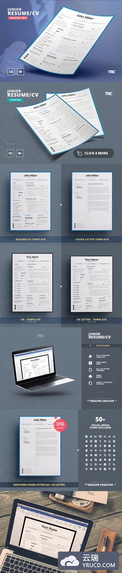 简单好用的简历模板 Junior Resume/Cv Template Volume 2