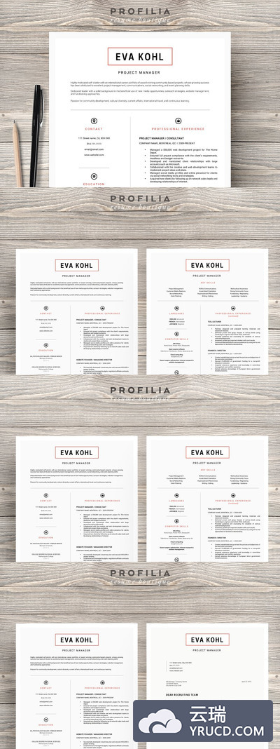 Word简历封面和模板 Word Resume & Cover letter Template