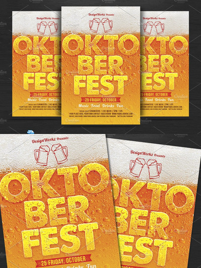 慕尼黑啤酒节海报传单 Oktoberfest Flyer