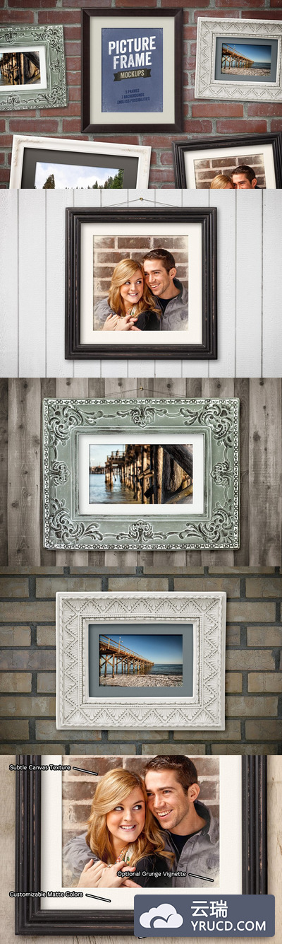 经典传统的图片画框样机 Picture Frame Mockups Volume 1