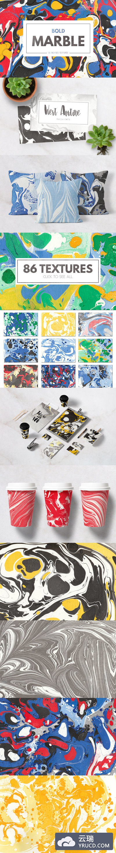 86多彩的大理石纹理背景素材 86 Colorful Marble Textures