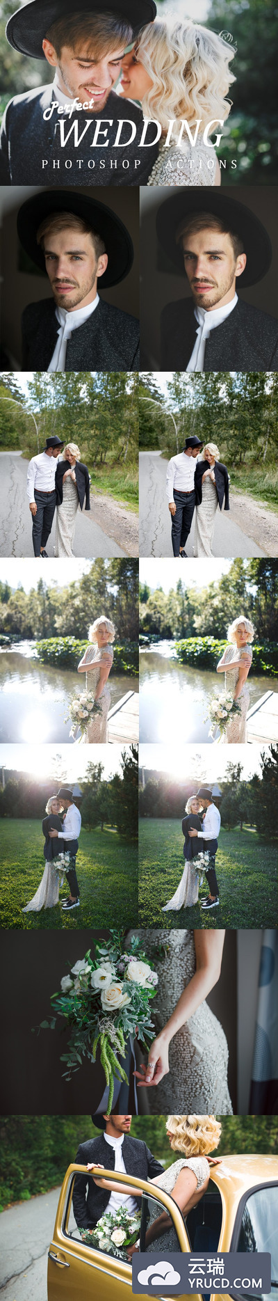 浪漫的婚礼照片PS动作 Photoshop wedding actions