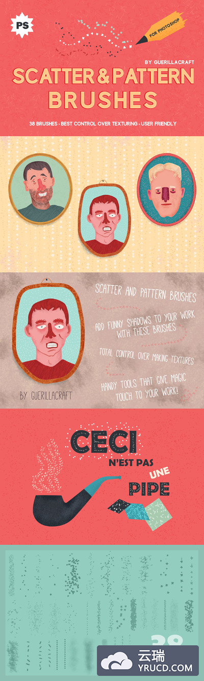 散点图案Photoshop笔刷 Scatter&Pattern Photoshop brushes
