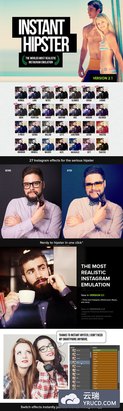 即时时髦 - Instagram流行的PS动作 Instant Hipster - Instagram Actions