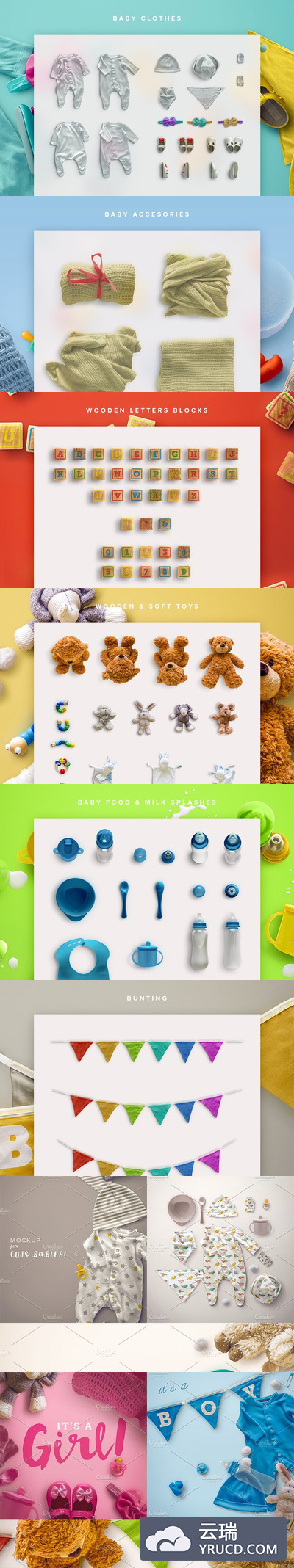 婴儿用品相关的样机素材 Baby Edition - Custom Scene