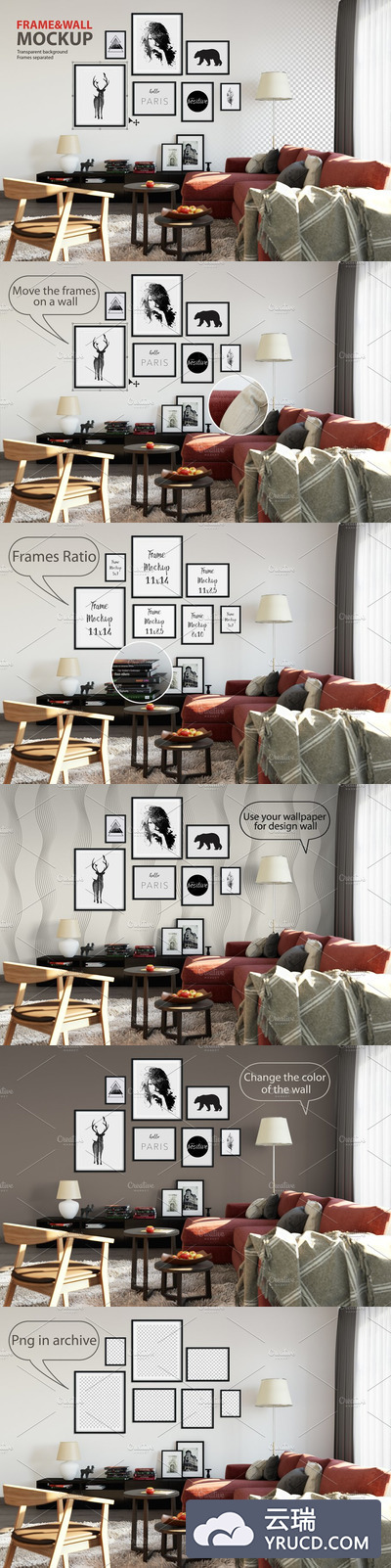 室内墙面画框样机 Interior Frame & Wall Mockup 02