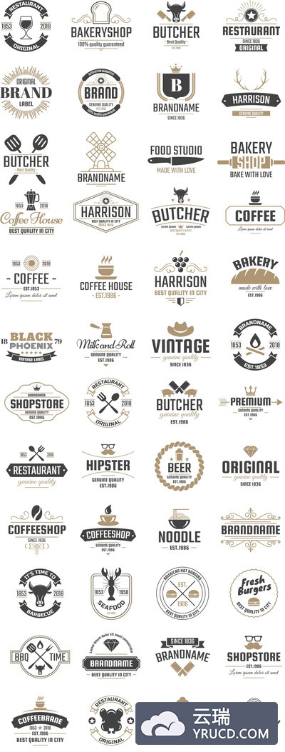 1942年份的怀旧矢量标志合辑下载[ai,psd]