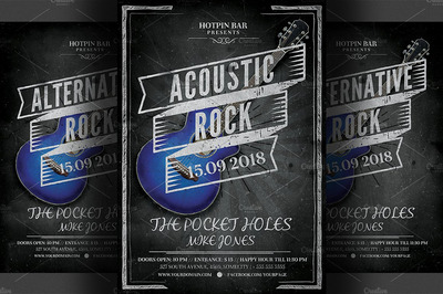 摇滚之夜海报模板 Rock Night Flyer Template