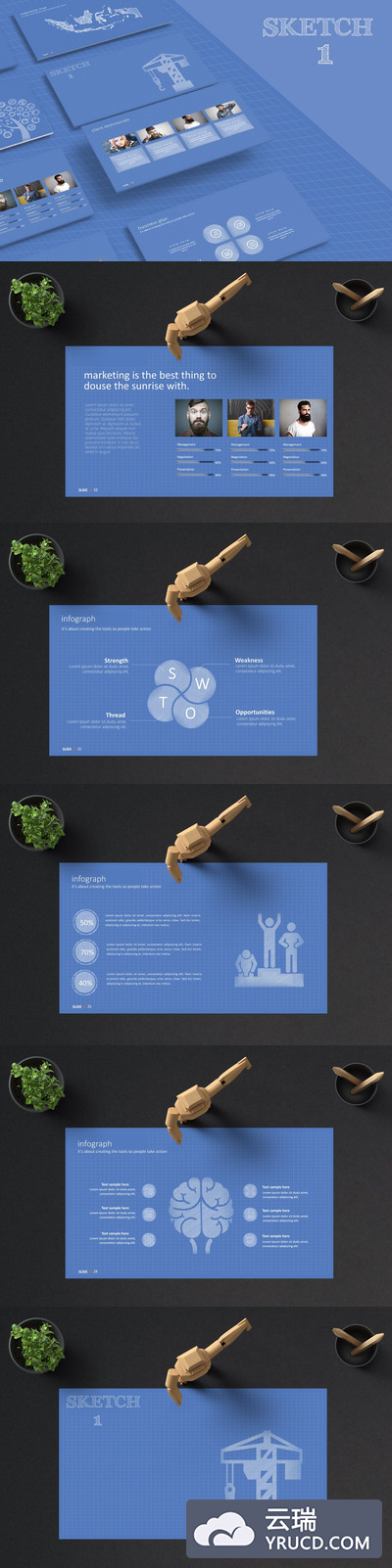 时尚简约创意的powerpoint幻灯片演示模版（pptx）