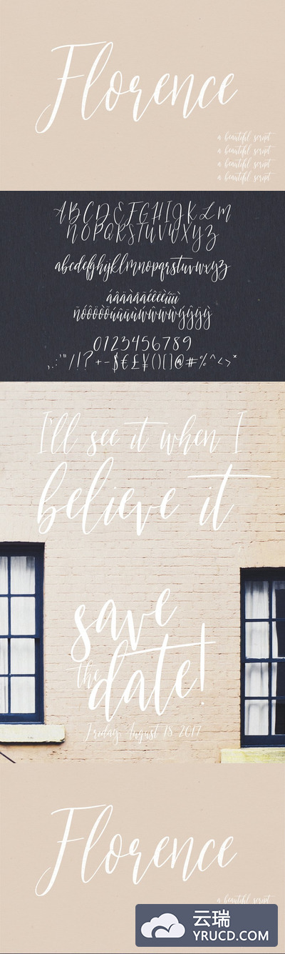 漂亮的手绘英文字体 Florence | A Beautiful Script