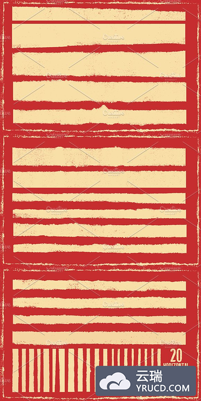 20个干墨边框背景纹理素材 20 Dry-Ink Borders Textures - VES03