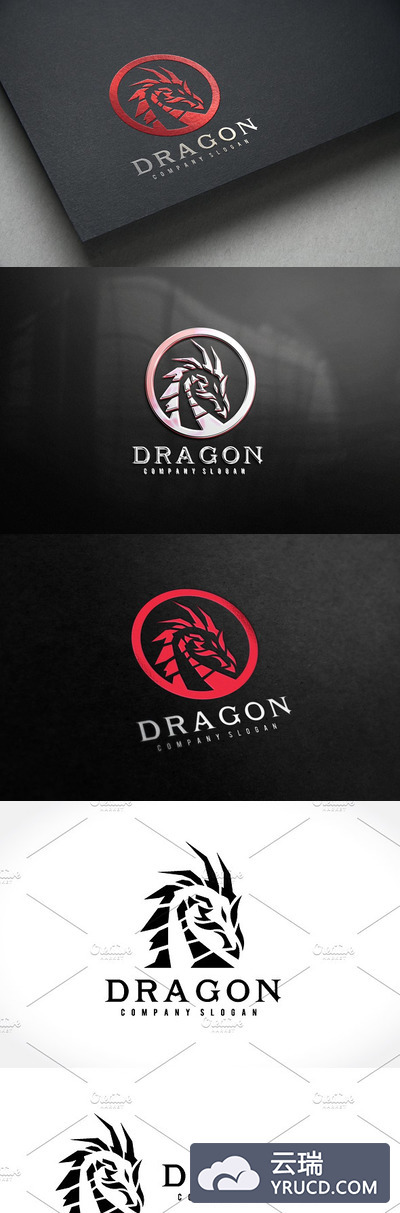 霸气的龙LOGO图形模板 Dragon