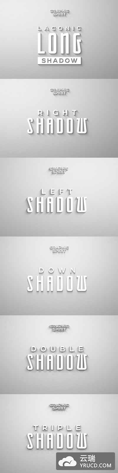 长投影PS特效动作 Long Shadow Photoshop Actions