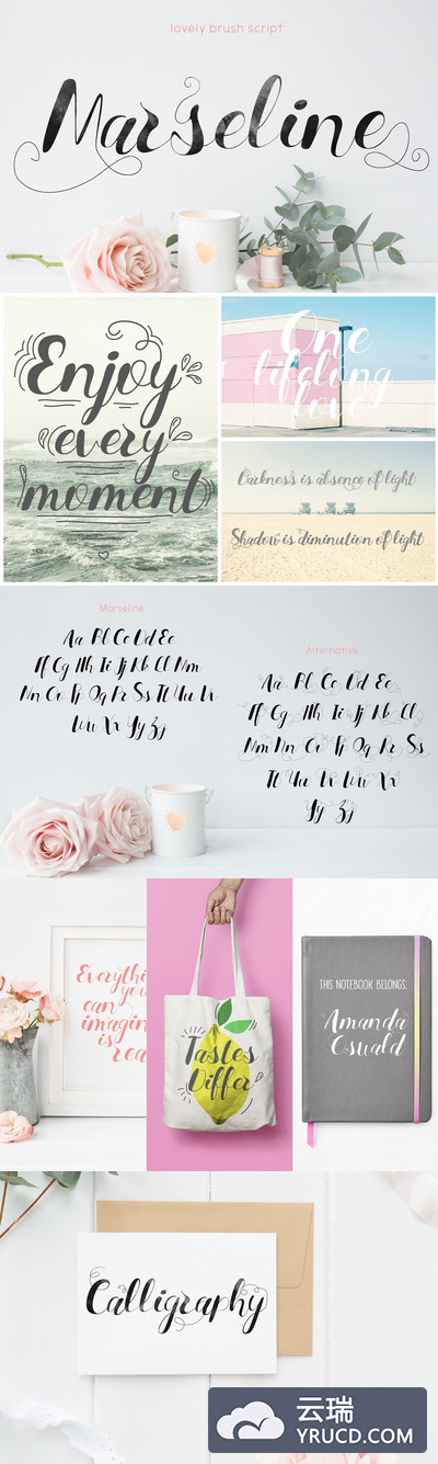 粗犷的手写字体 Marseline Script Font