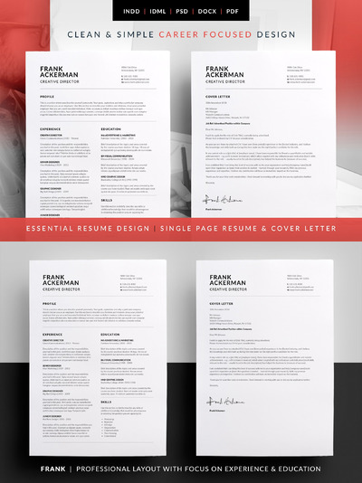 专业感很强的职场必备简历模板 Frank - Essential Resume