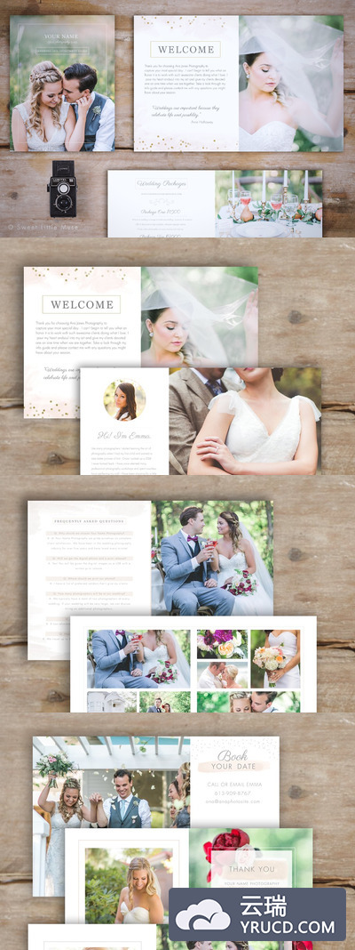 适合婚礼照片杂志的模板 Photography Magazine Template