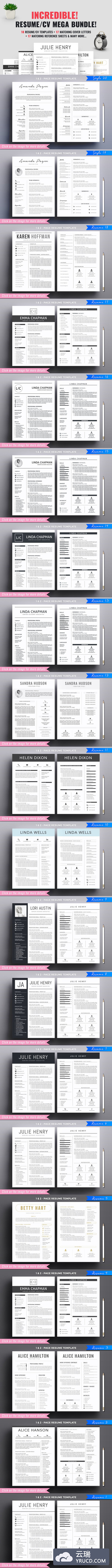 专业多样的简历模板 Resume/CV Mega Bundle