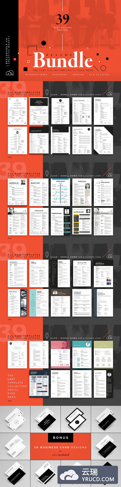 专业的设计师简历模板 Resume/CV Bundle