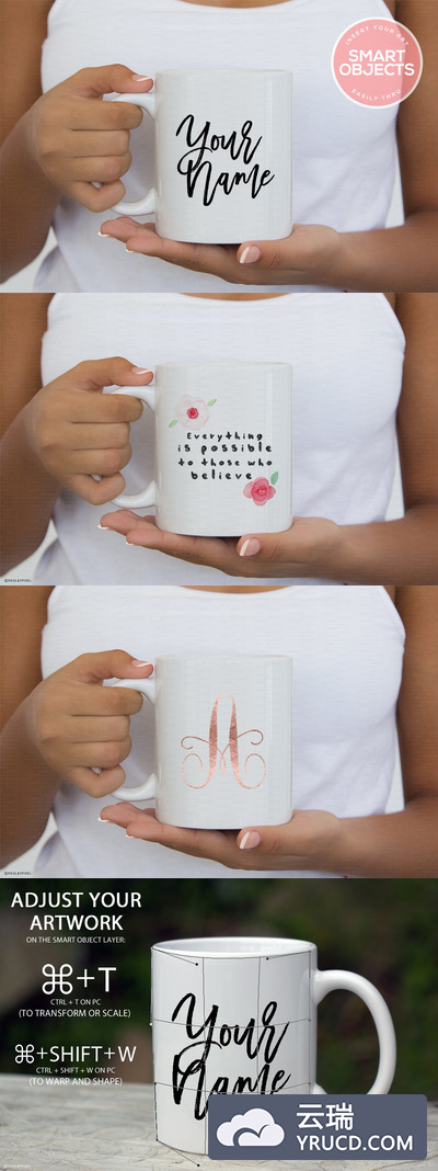 简单场景的白色马克杯样机 Coffee Mug Mockup #1