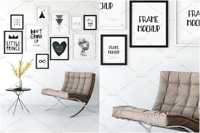 室内风格画框样机 Scandi Interior Frame Mockup - 08