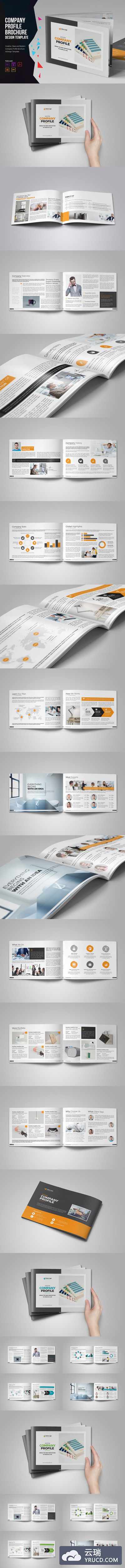 简约多用途的公司介绍类小册子模板下载[ai,indd]
