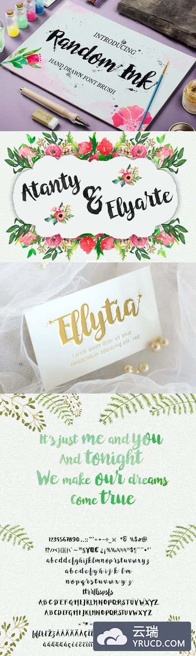 手绘墨水感觉的字体 Random Ink