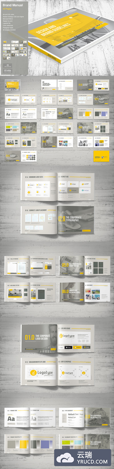 Brand Manual Vol 2-32页现代、专业、极简的品牌杂志模板下载(第二波)[indd]