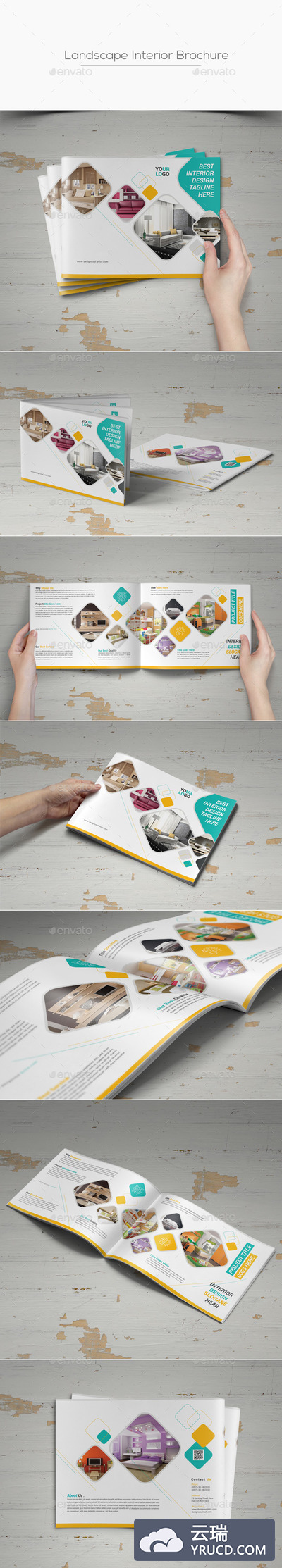 Landscape Interior Brochure 时尚极简的室内装修小册子模板下载[psd]