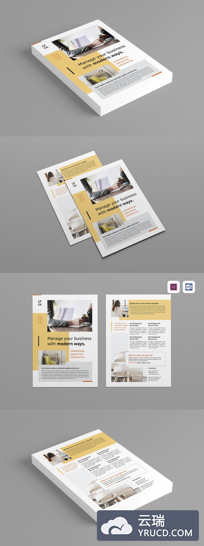 时尚简约高端的多用途海报传单DM设计模板