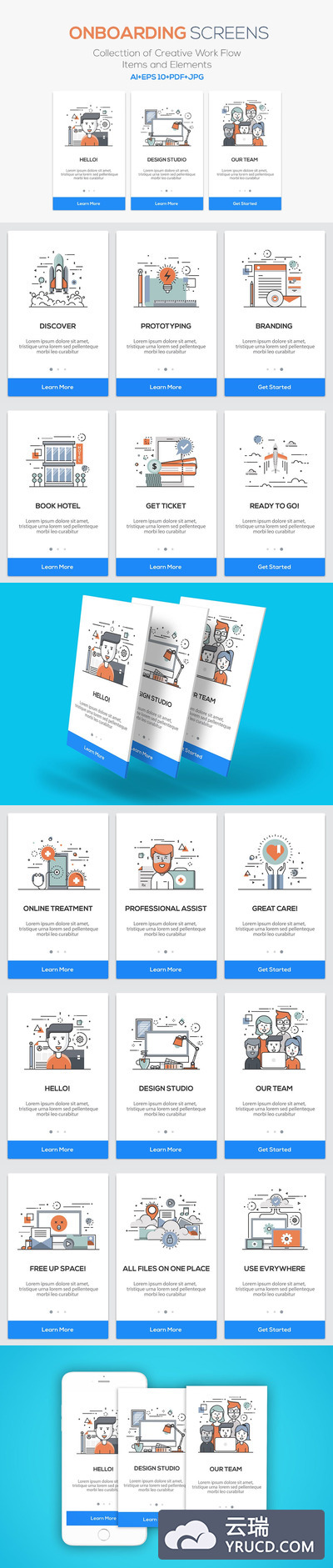 高品质的时尚APP应用程序登录页面欢迎页着陆页banner设计模板