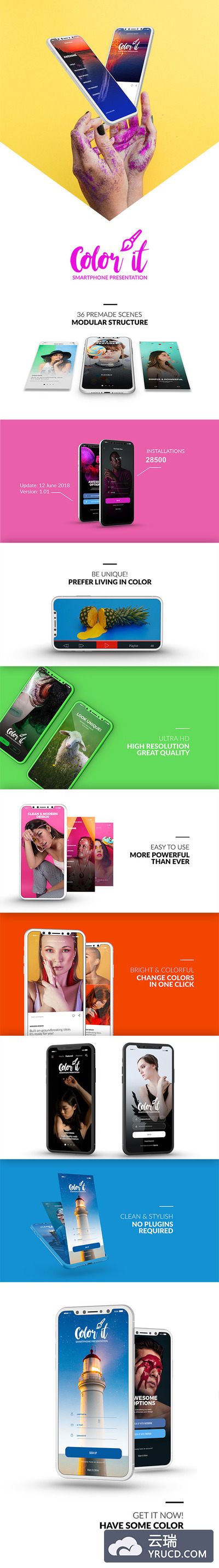 AE 3D展示智能手机的视频模板下载 2.41 GB [aep]