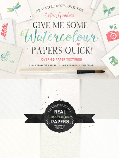 水彩纸张肌理背景纹理素材 Give me some Papers Quick