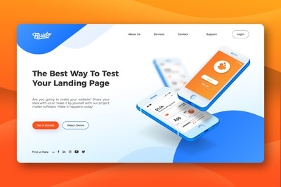 高品质的时尚高端英雄标题巨无霸着陆页banner设计模板