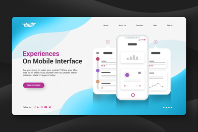 时尚的企业创业英雄标题banner着陆页设计模板