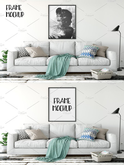 室内画框家具样机 Scandi Interior Frame Mockup - 13