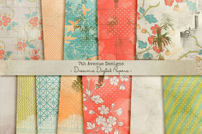 花卉梦幻背景纹理素材 Dreams Digital Papers