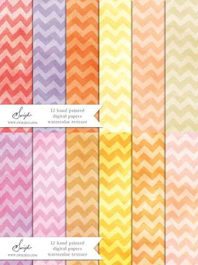 波浪线的背景纹理素材 Watercolor Paper, Chevron