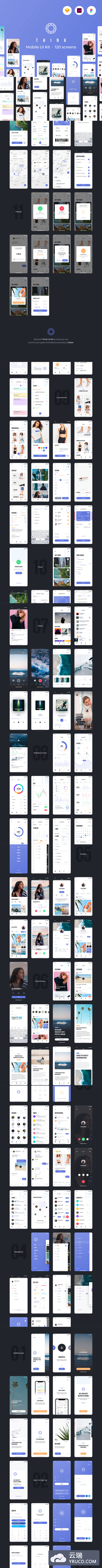 高品质的11个类别120个应用程序APP UI KITS