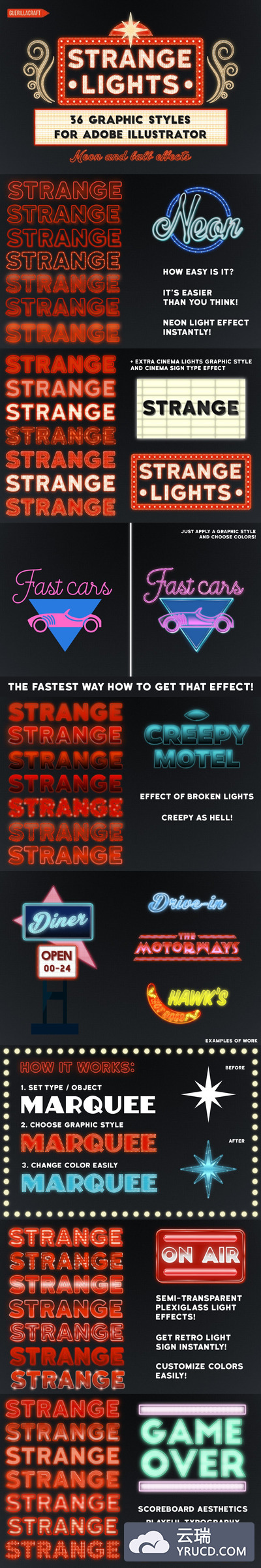 Adobe Illustrator的奇怪跑马灯灯光效果图层样式